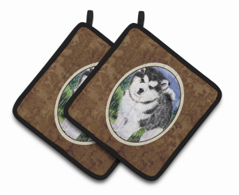 Alaskan Malamute Pair of Pot Holders