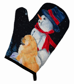 Snowman with Chow Chow Oven Mitt