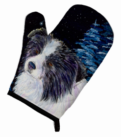 Starry Night Border Collie Oven Mitt