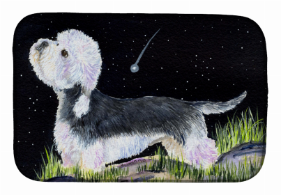 Starry Night Dandie Dinmont Terrier Dish Drying Mat