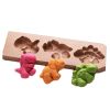 Wooden Moon Cake Mold DIY Rice Cake Baking Mold Children Steamed Bread Mold Dinosaur 25g