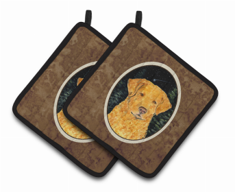 Starry Night Chesapeake Bay Retriever Pair of Pot Holders (size: 7.5 x 7.5)