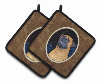 Bullmastiff Pair of Pot Holders (size: 7.5 x 7.5)