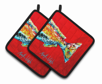 Fish Pair of Pot Holders (Color: Red Fish Alphonzo Tail, size: 7.5 x 7.5)