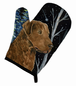 Starry Night Chesapeake Bay Retriever Oven Mitt (size: 8.5 x 12)