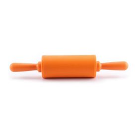 Non-Stick Silicone Mini Rolling Pin for Kids No Sticking to Dough Baking Gadget Tool Kitchen Tool (Color: Orange)