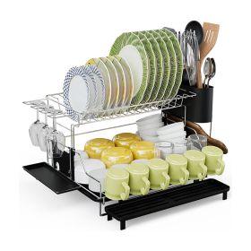 Household Kitchen Supplies Organization Dish Racks (Color: As pic show)