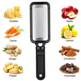 Home Stainless Steel Small Garlic Press Crusher Mincer Chopper Peeler Squeeze Cutter (Color: Black)